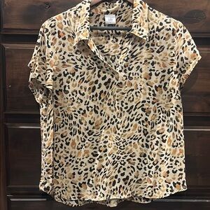 CAbi Women's Leopard Print Blouse - Black, Brown, Tan